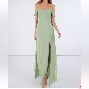 Azazie Joretta Bridesmaid Dress - Dusty Sage (hemmed)